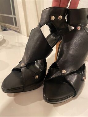 Dior Black Studded Leatherette High Heel Sandals